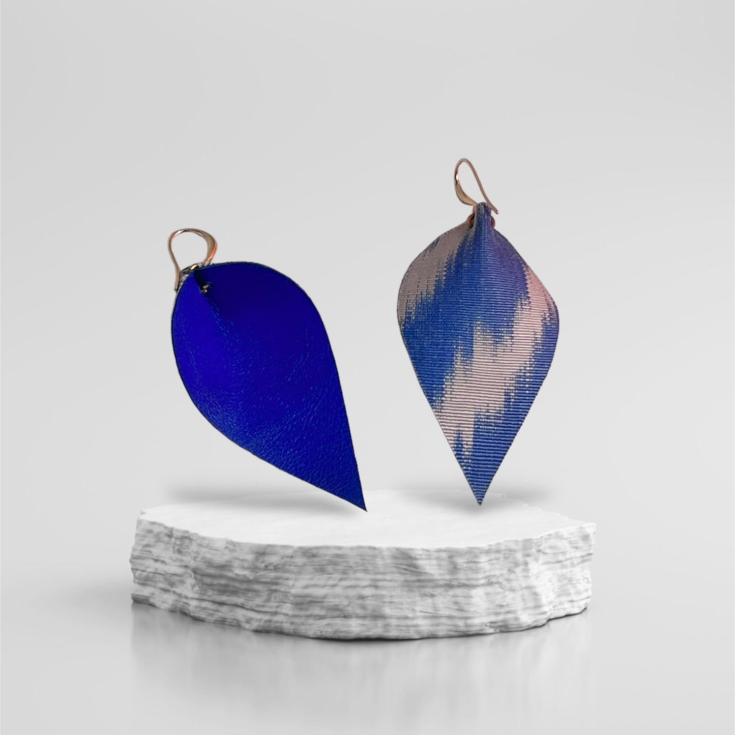Leather Ikat Teardrop Earrings