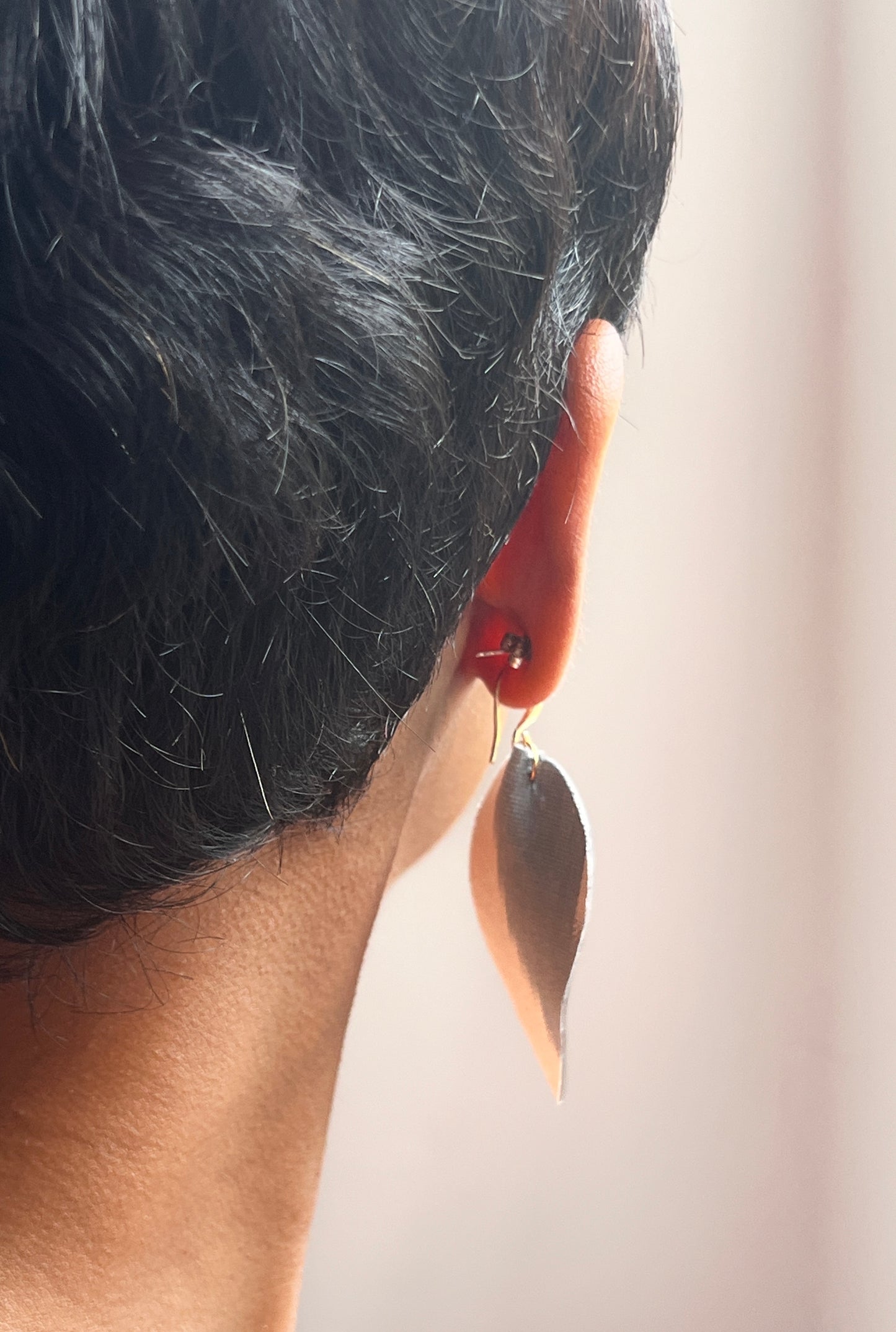 Leather Ikat Teardrop Earrings