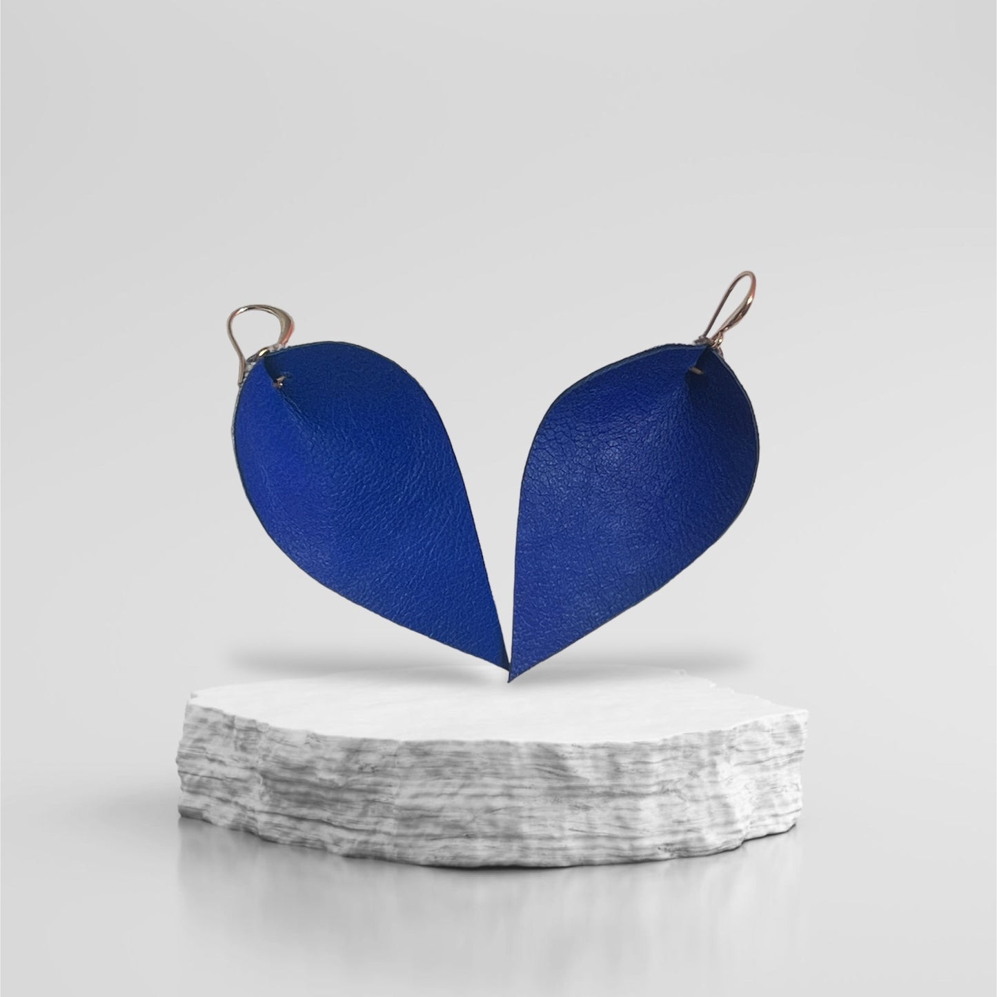 Leather Ikat Teardrop Earrings