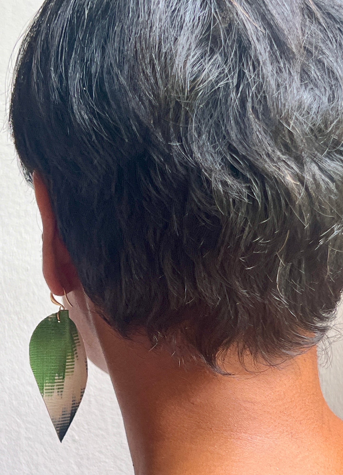 Leather Ikat Teardrop Earrings