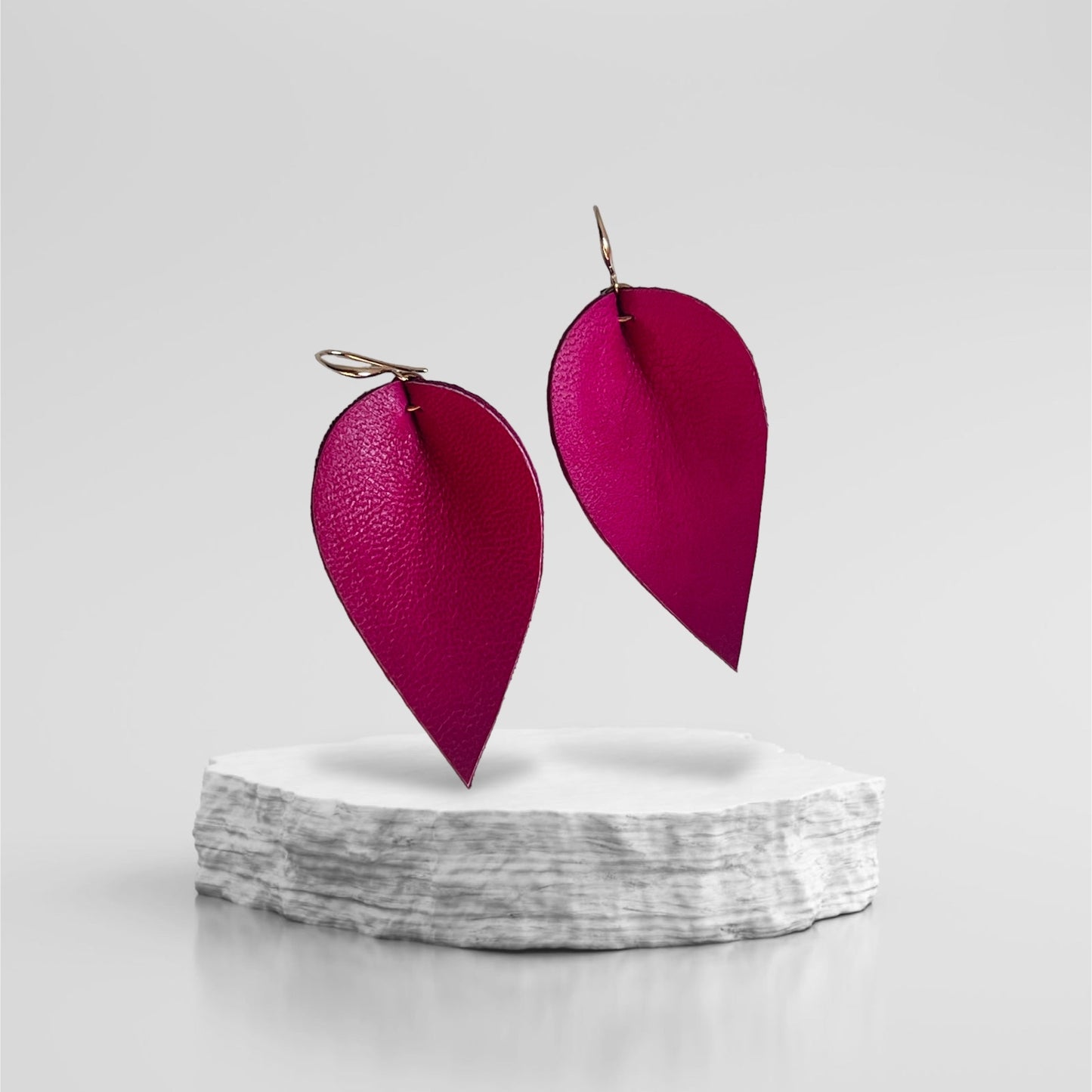 Leather Ikat Teardrop Earrings