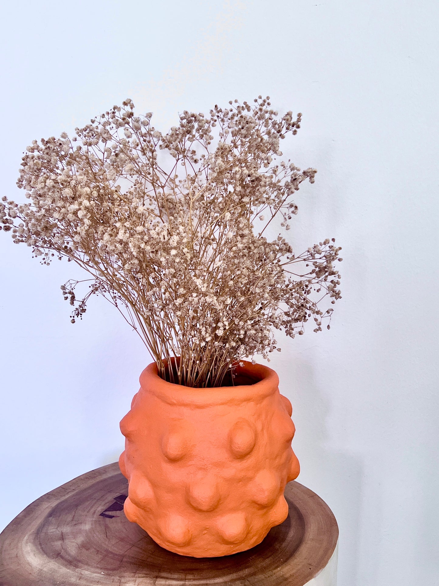 Small Bubble Vase Paper Mache (Orange)