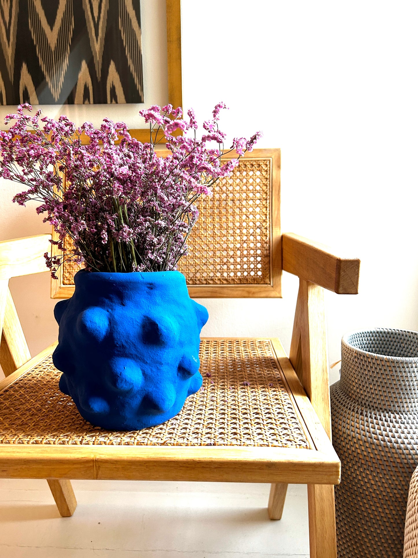 Small Bubble Vase Paper Mache (Blue)