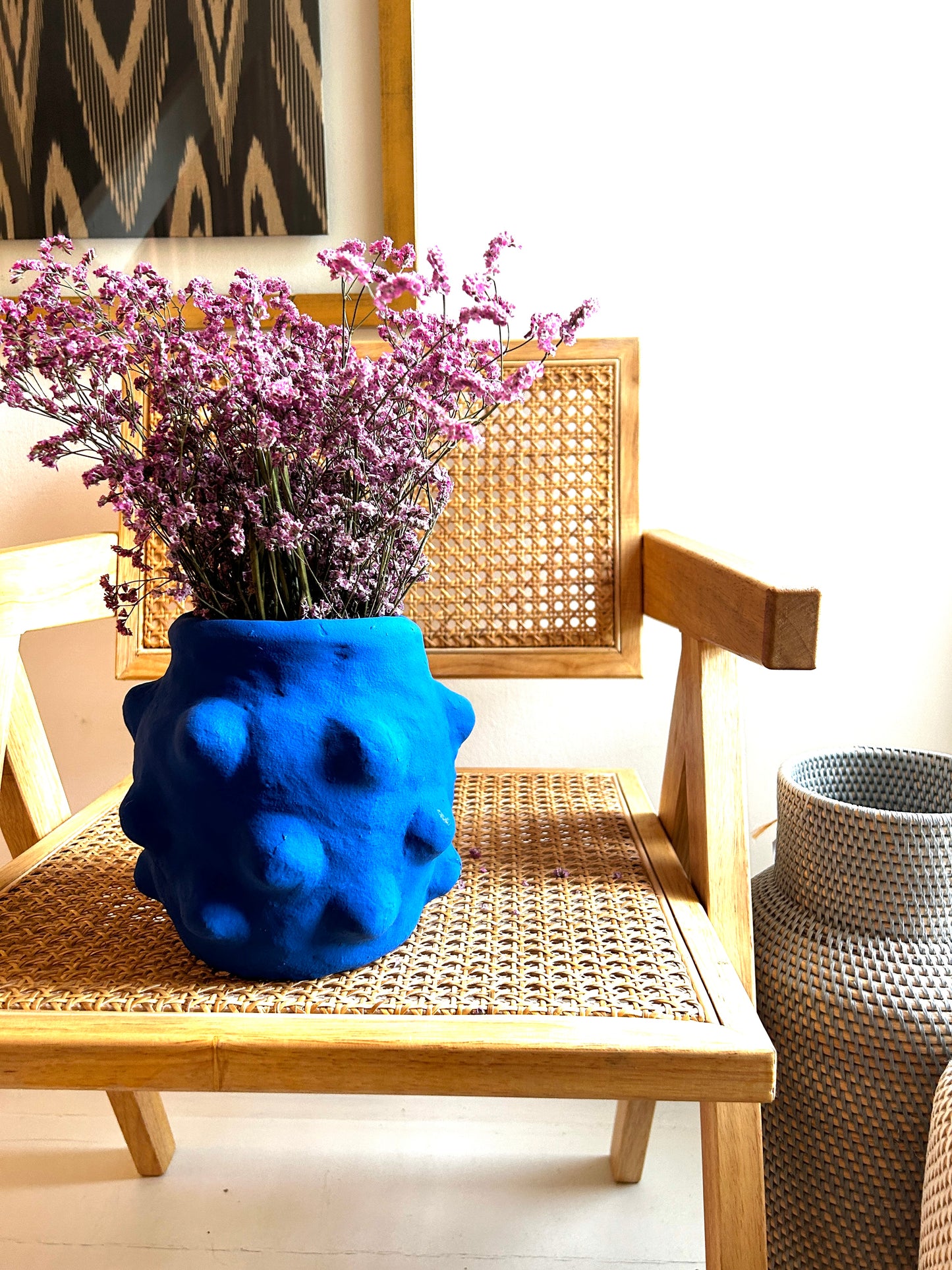 PRE-ORDER - Small Bubble Vase Paper Mache (Blue)