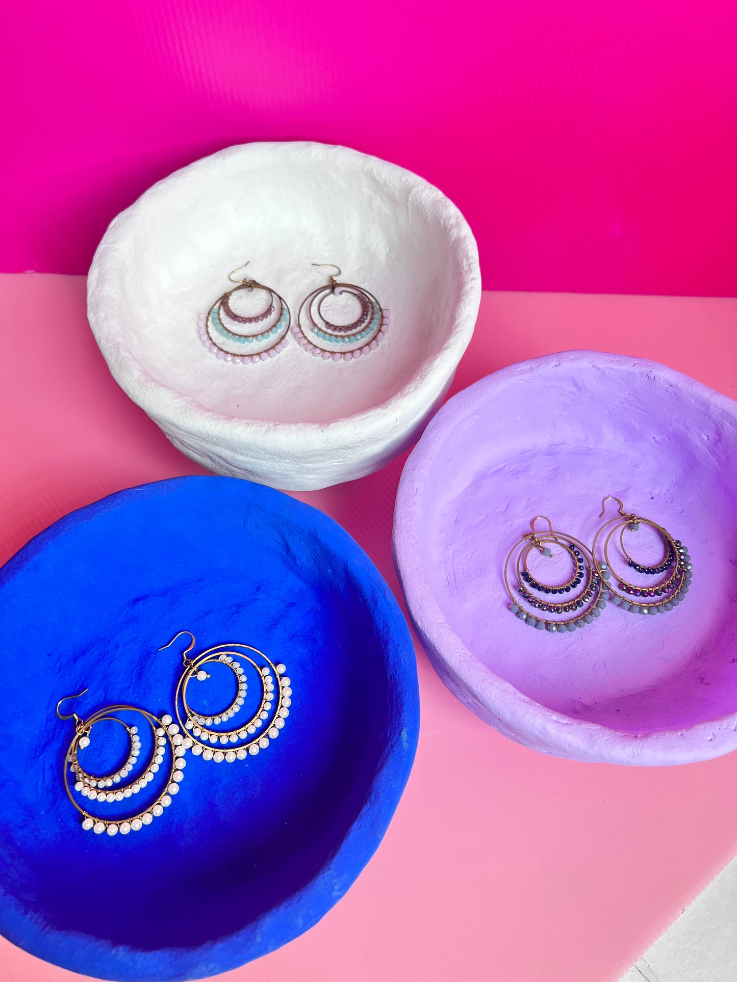 Just Gaya's Large Triple Circle Chandelier Earrings
