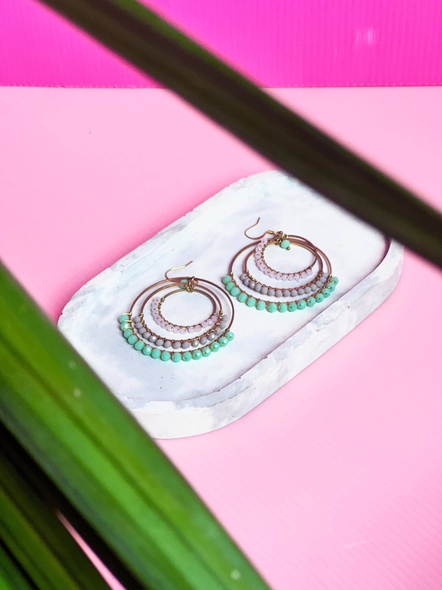 Just Gaya's Large Triple Circle Chandelier Earrings