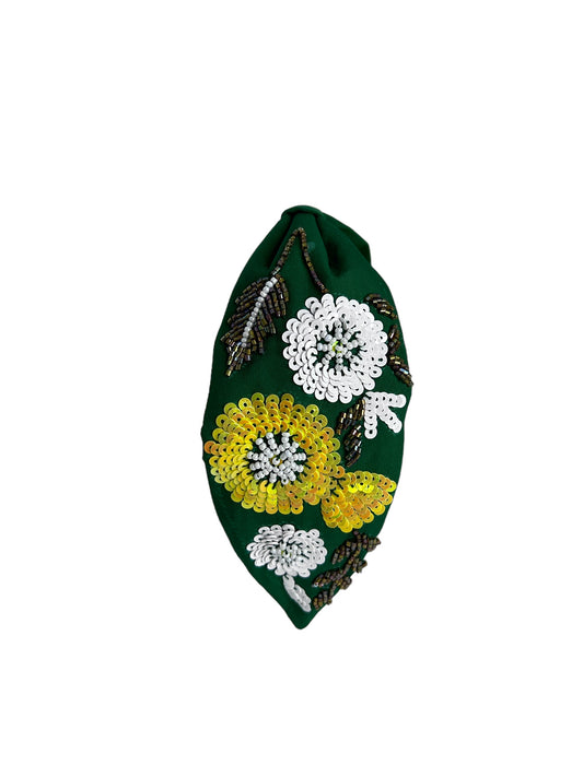 Headbands - Green with Flowers