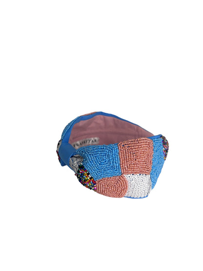 Headbands - Blue and Pink Blocks with Multicolour Pop