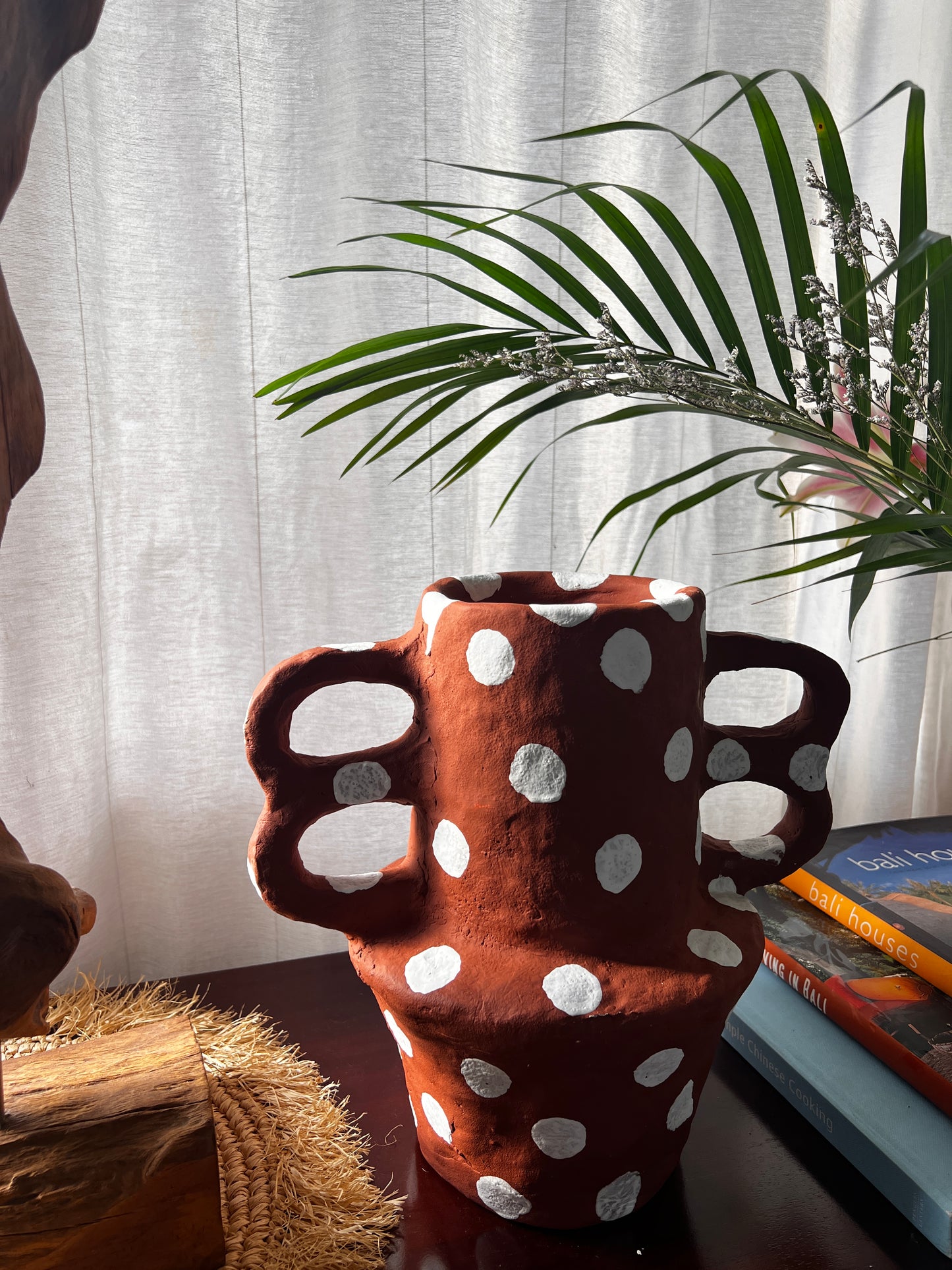 polka dot clip-ear Vase Paper Mache