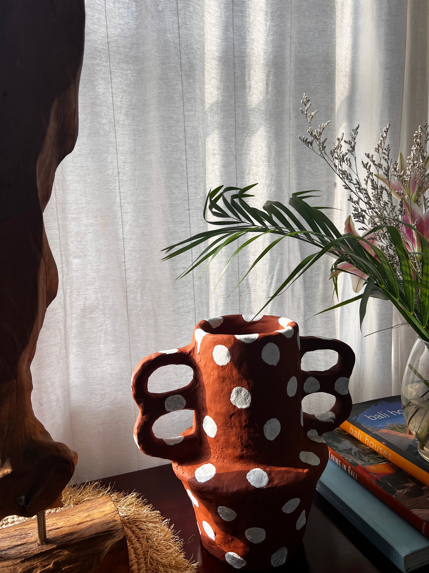 polka dot clip-ear Vase Paper Mache