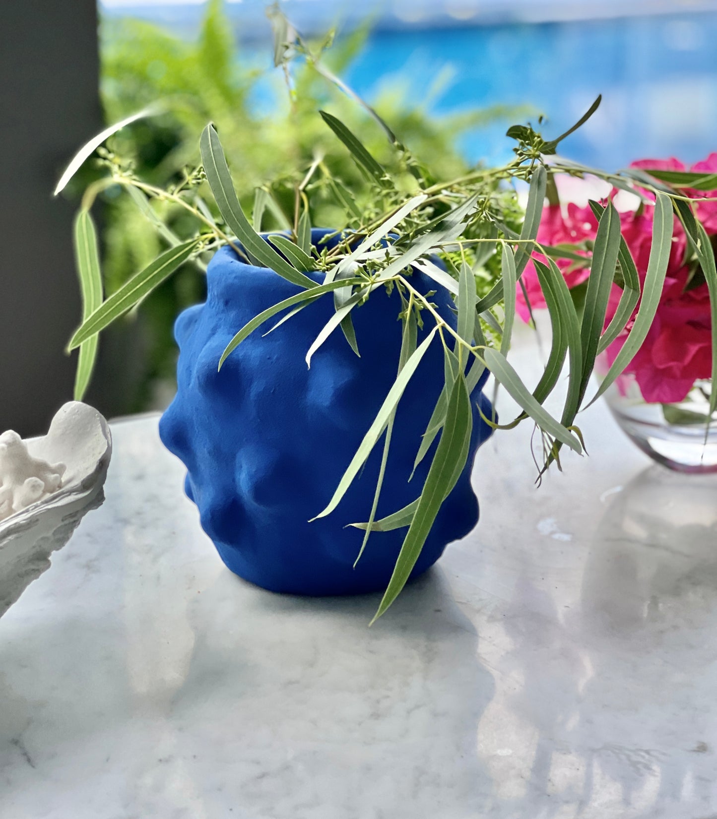 PRE-ORDER - Small Bubble Vase Paper Mache (Blue)