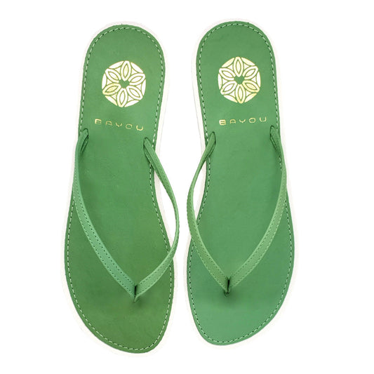 Zara Leather Sandals (Green)