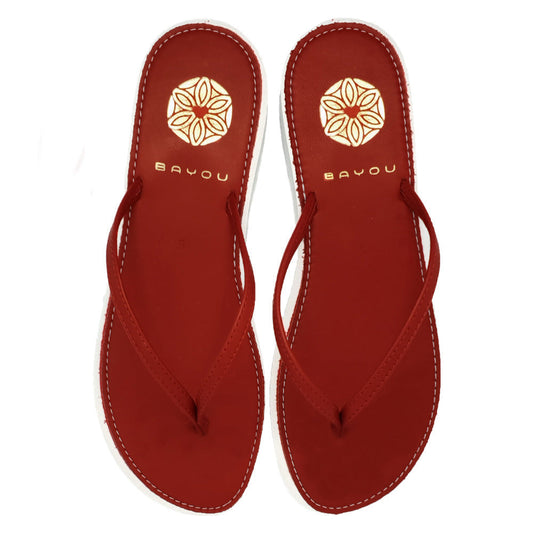 Zara Leather Sandals (Red)