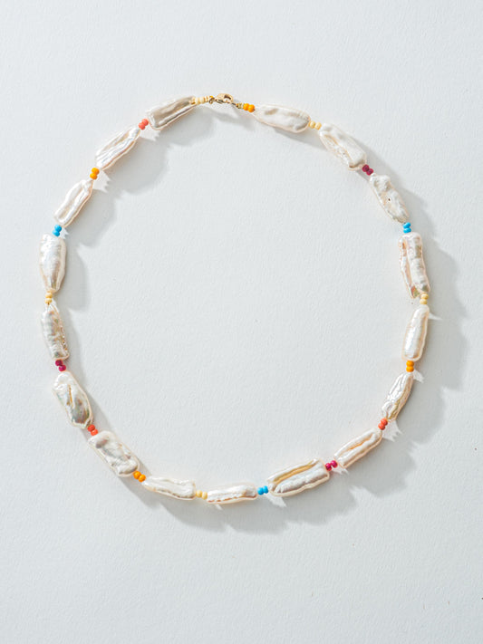 Zoe Multicoloured Beads & White Pearlsy