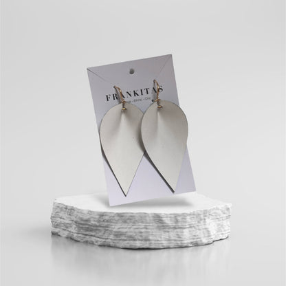 Leather Ikat Teardrop Earrings