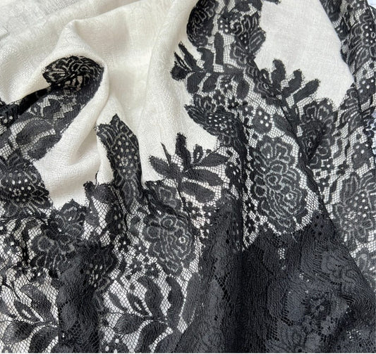 Wahine Shawl - Monochrome Lace (silk and wool)