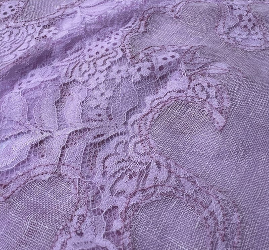 Wahine Shawl -Mauve Lace (silk and linen)