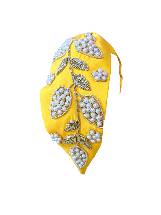 Headbands - Yellow with Beaded Leaves
