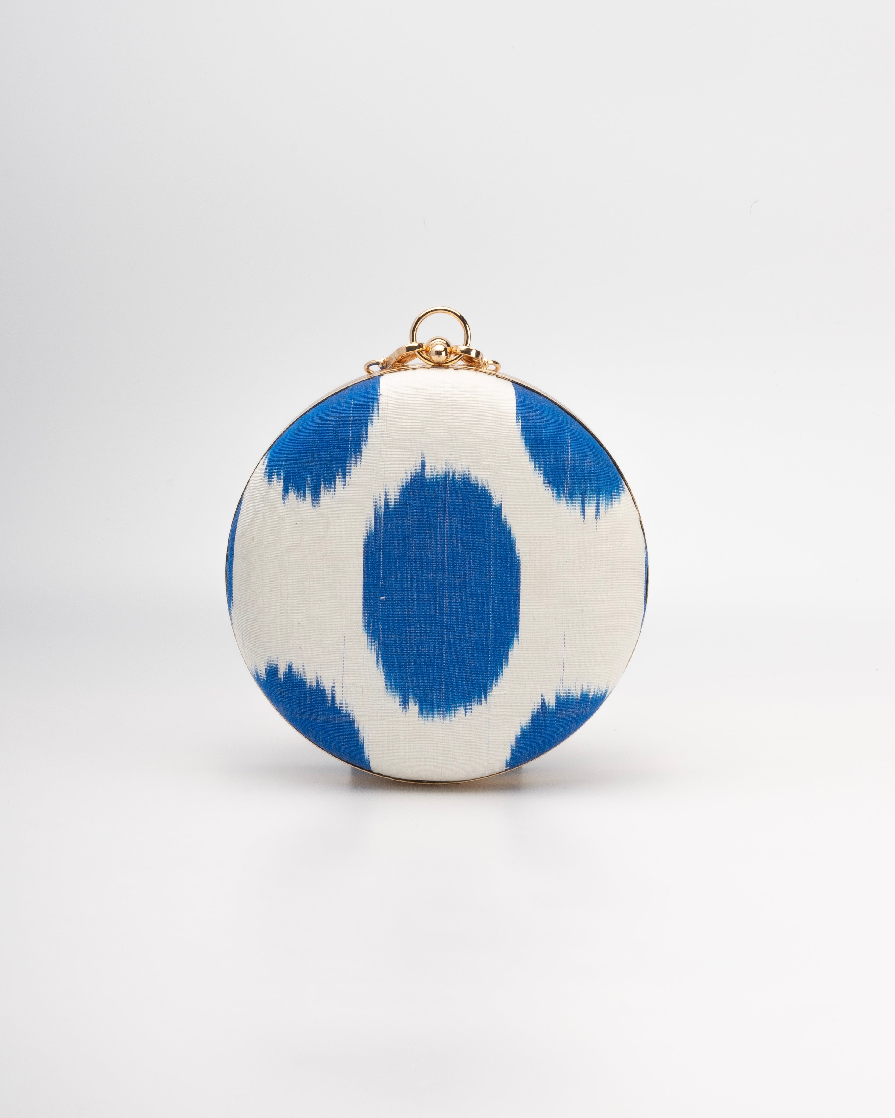 The Puteri by Frankitas – round silk Ikat clutch bag inspired by Indo-Malay heritage and femininity