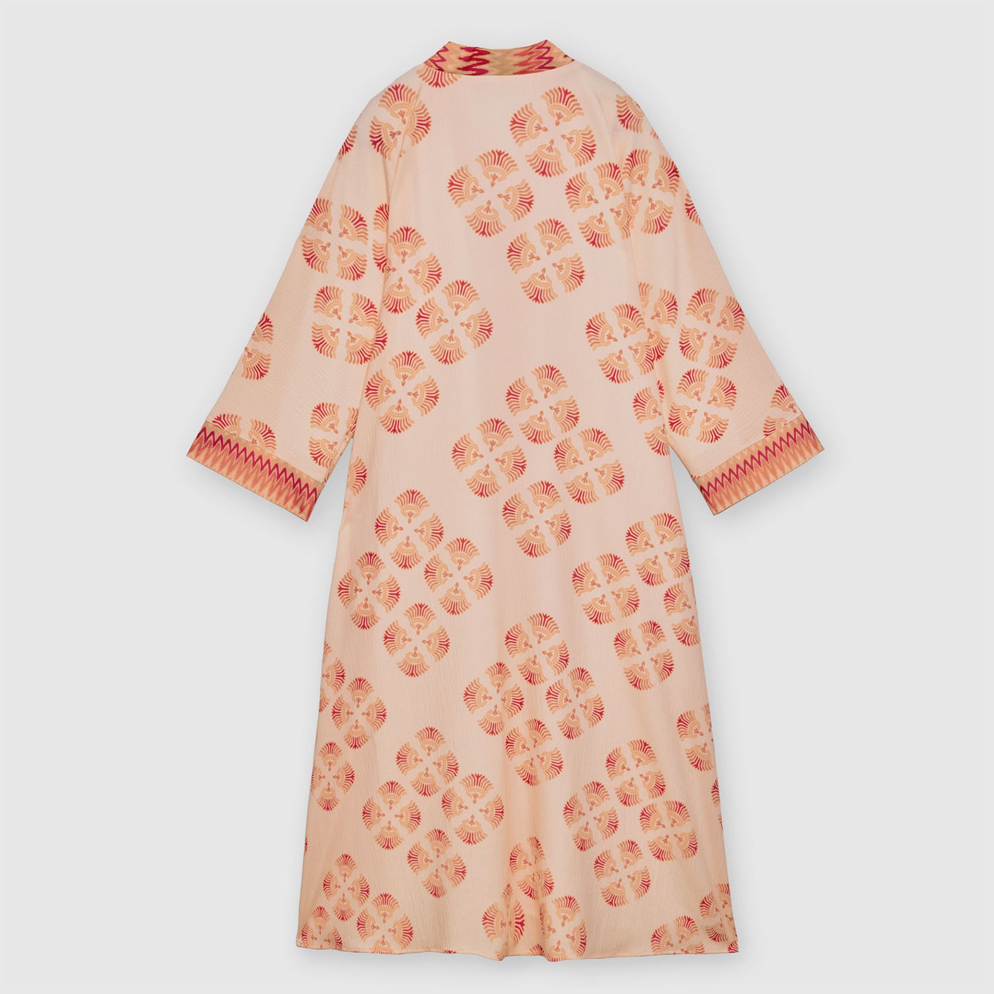 Printed V-Neck Kaftan Dress (Pink)