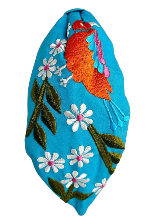 Headbands - Blue with Bird &amp; Flowers