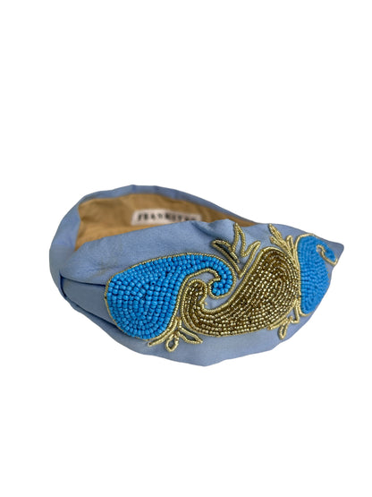 Headbands - Blue Abstract Beaded