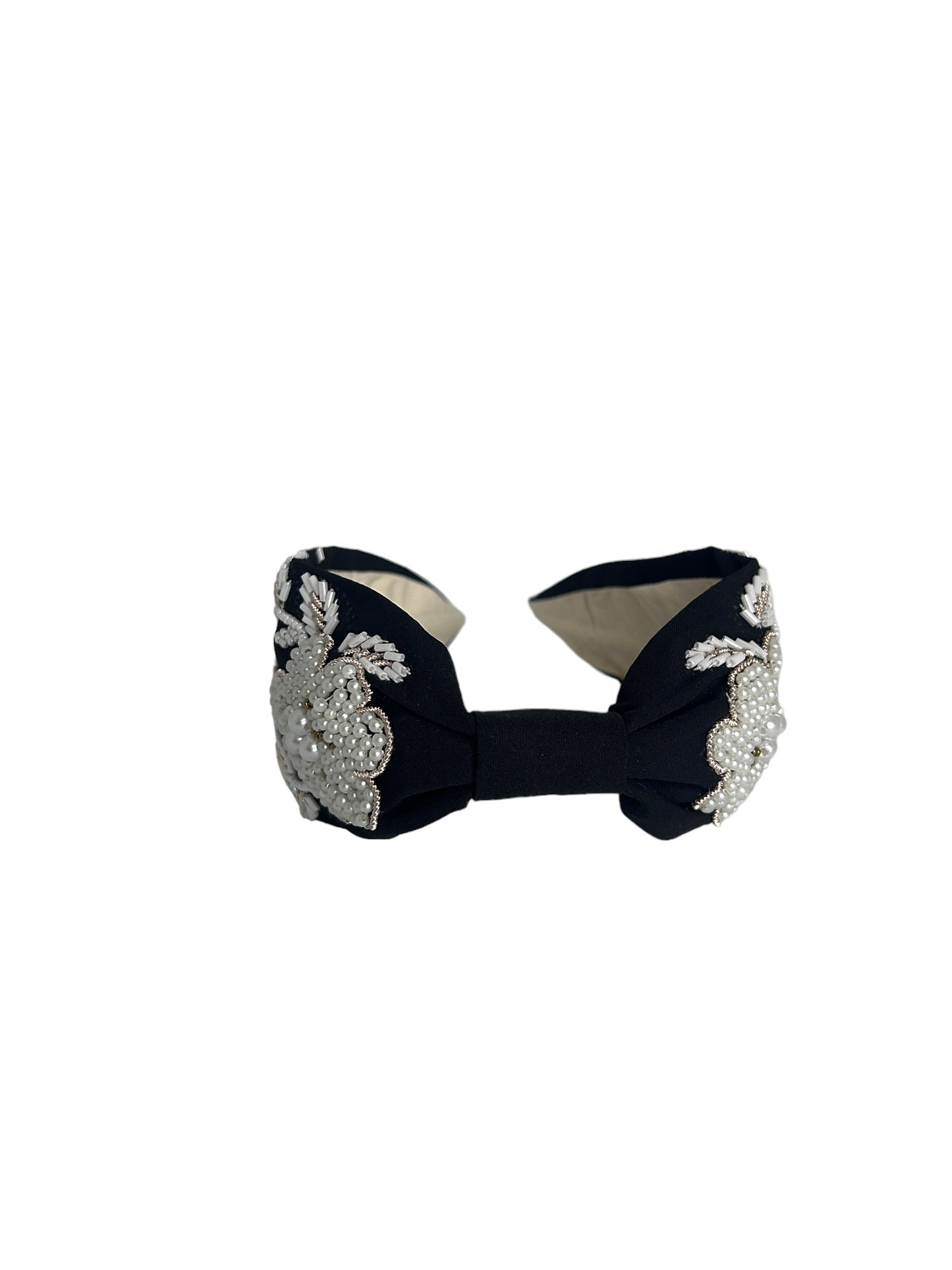 Headbands - Classic Black with White Flowers