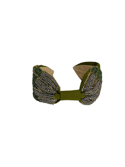 Headbands - Smoky Green with Abstract Design