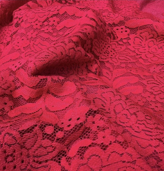 Wahine Shawl -Cherry Red Lace (silk and wool)