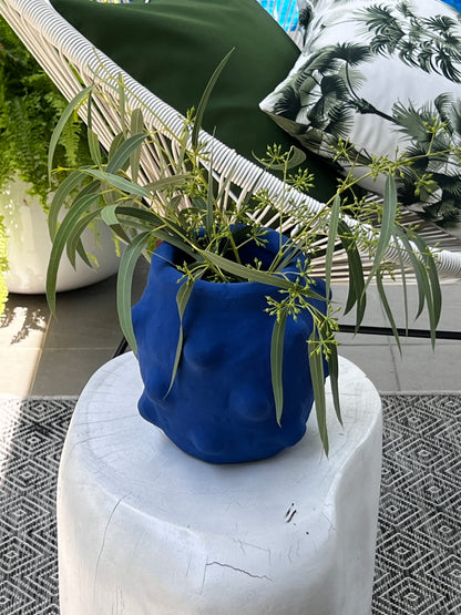 Small Bubble Vase Paper Mache (Blue)